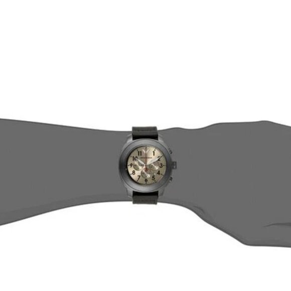 Vintage Emporio Armani Men's Sportivo AR6055 Gunmetal Leather Quartz Watch 46mm - Picture 2 of 7